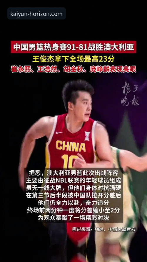 开云官网最新版下载不了怎么办 中国男篮91-81战胜澳大利亚热身赛解析与开云平台观赛操作教程